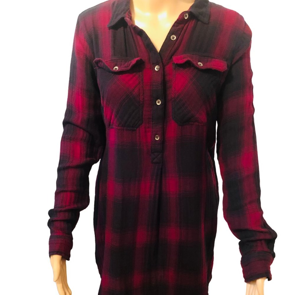 Gap - Red and Black Flannel- Tunic Dress
